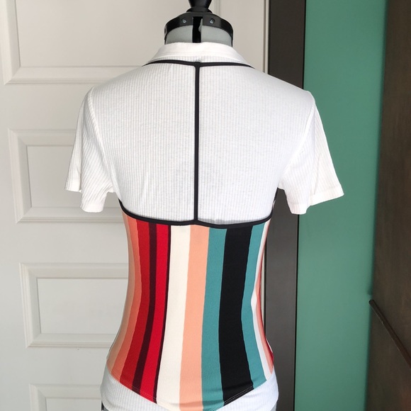 Express Multi Color Stripe Bodysuit NWOT - Picture 4 of 4